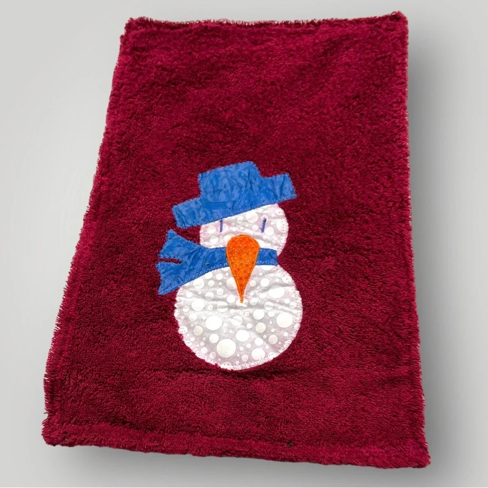 Lot/2 𝑯𝒂𝒏𝒅𝒎𝒂𝒅𝒆 Christmas Snowman Hand Towels 🎁